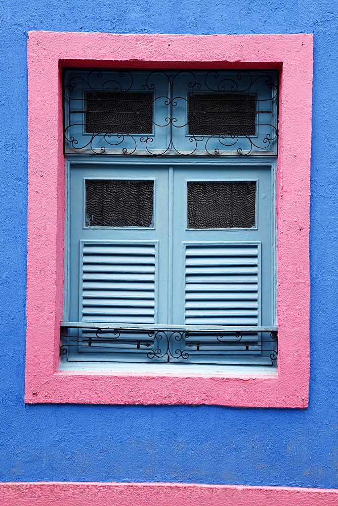 Detail of an old colonial house, Olinda, Pernambuco, Brazil, South America 