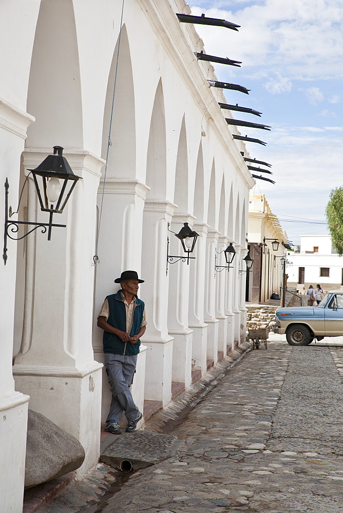 The main square (Plaza 9 de Julio) in Cachi, Salta Province, Argentina, South America