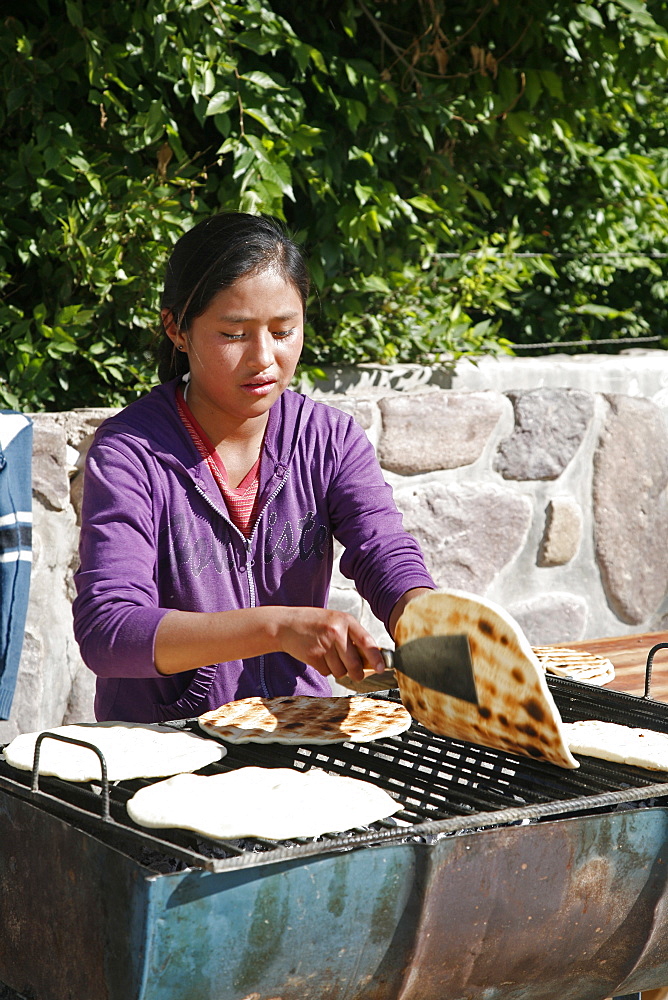 Torta Asada bread, Humahuaca, Quebrada de Humahuaca, Jujuy Province, Argentina, South America