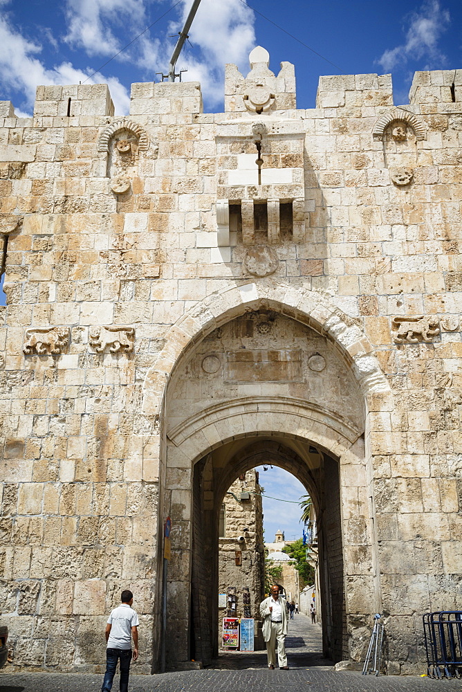 The Lions Gate in the Old City, UNESCO World Heritage Site, Jerusalem, Israel, Middle East 