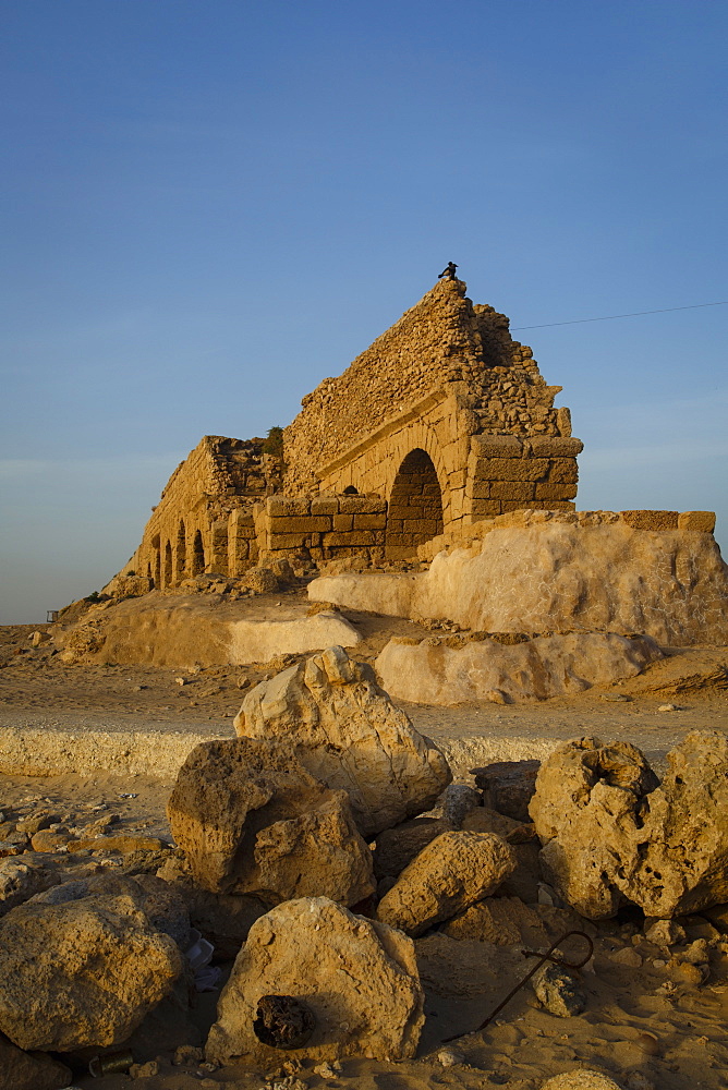 The Roman aqueduct, Caesarea, Israel, Middle East 