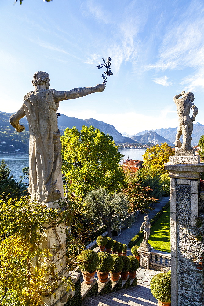 The Borromeo's Palace and gardens on Isola Bella, Borromean Islands, Lake Maggiore, Piedmont, Italy, Europe