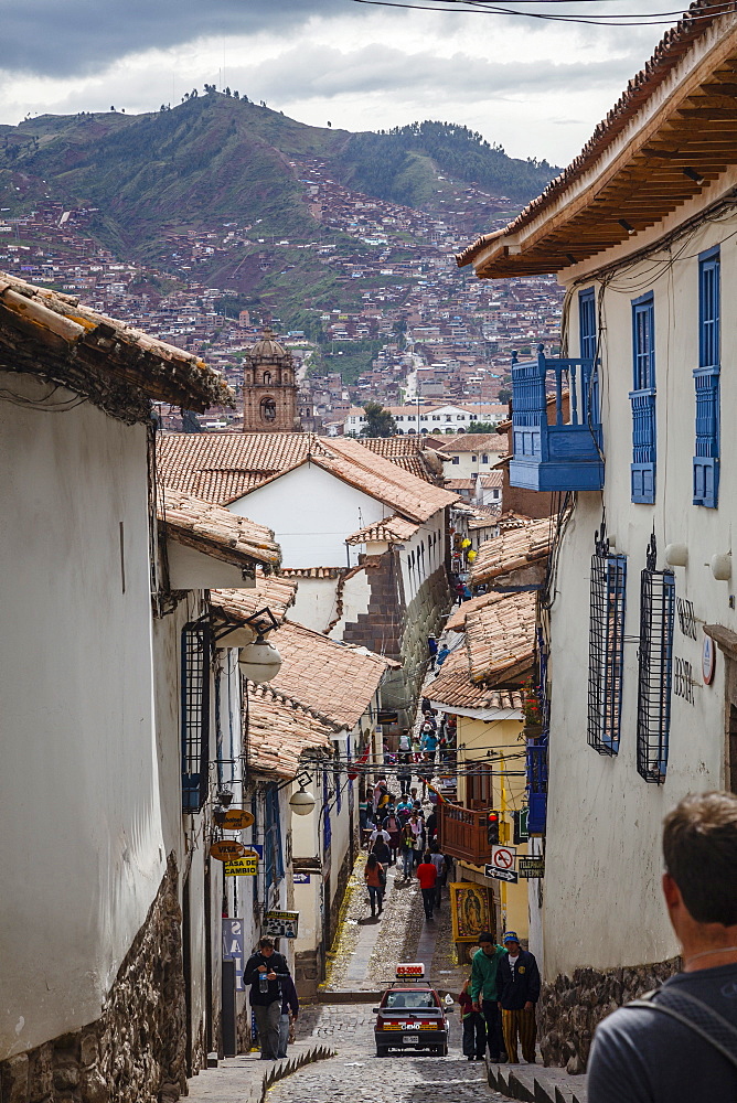 Street scene in San Blas neighbourhood, Cuzco, UNESCO World Heritage Site, Peru, South America 