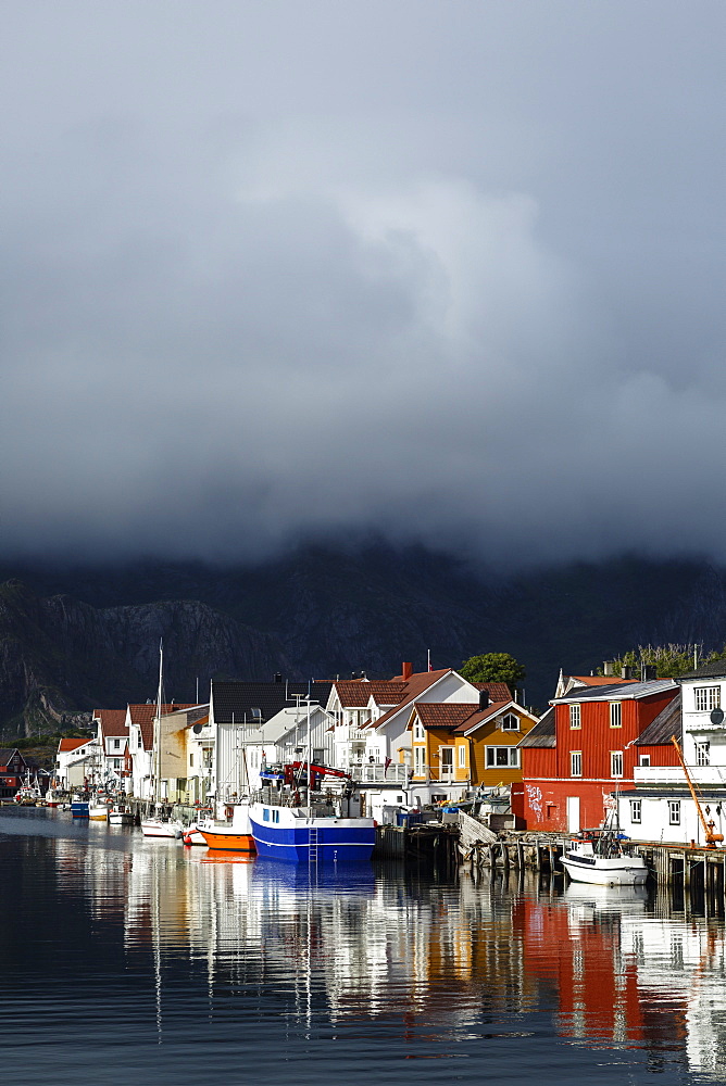 Henningsvaer village, Lofoten Islands, Arctic, Norway, Scandinavia, Europe