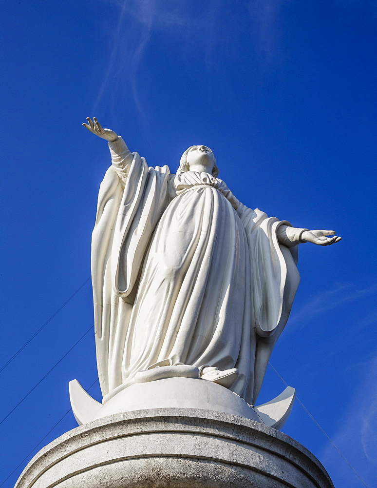 Virgin Mary statue at Cerro San Cristobal, Santiago, Chile, South America