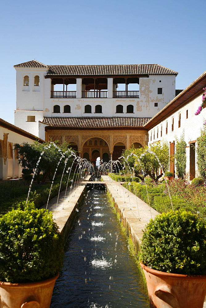 Generalife Gardens, Alhambra Palace, UNESCO World Heritage Site, Granada, Andalucia, Spain, Europe