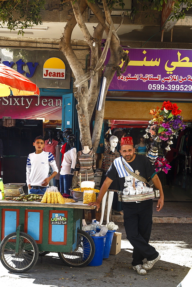 Traditional water seller in Bethlehem, West Bank, Palestine territories, Israel, Middle East