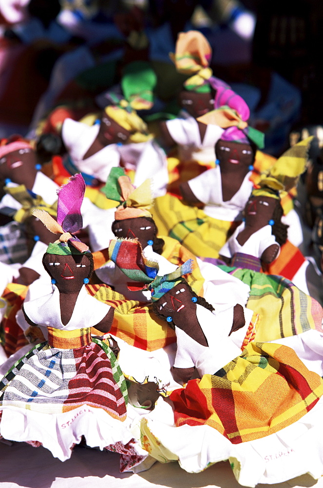 Local dolls at a souvenir shop, Anse La Raye, St. Lucia, Windward Islands, West Indies, Caribbean, Central America