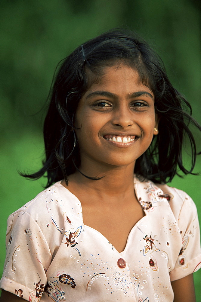 Portrait of a young girl, Sri Lanka, Asia