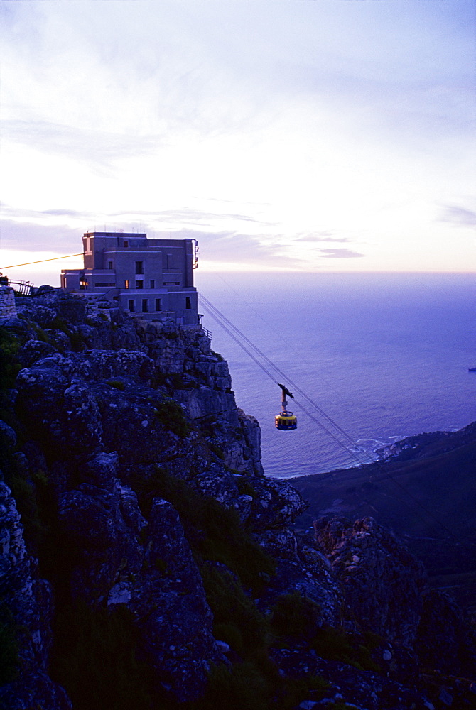 Cable car going up Table Mountain, Cape Town, South Africa, Africa