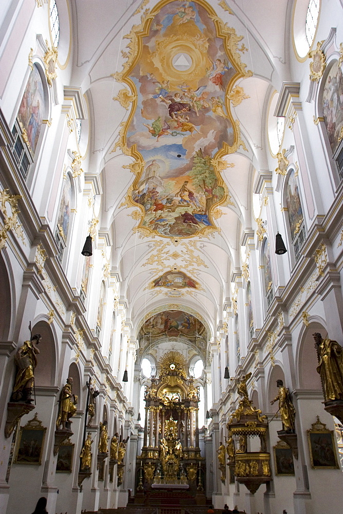 The interior of St. Peters church, Munich, Bavaria, Germany, Europe