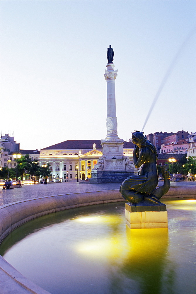 Rossio Square, Praca Dom Pedro IV, Lisbon, Portugal, Europe