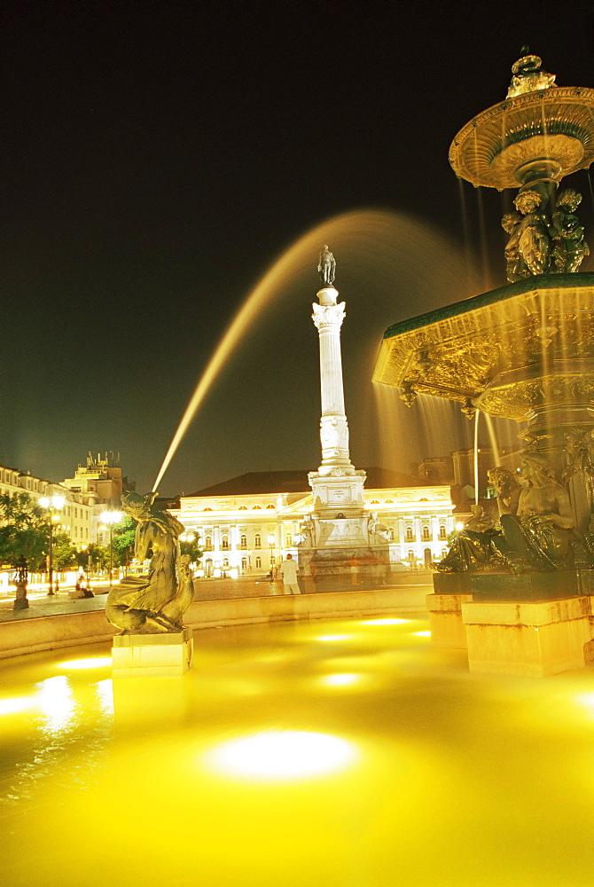 Rossio Square, Praca Dom Pedro IV, Lisbon, Portugal, Europe