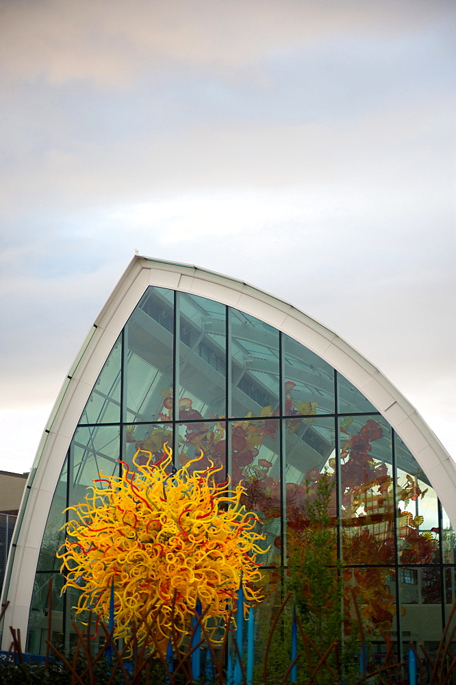 Exterior of the new Chihuly Glass Museum located below the Space Needle, Seattle, Washington State, United States of America, North America