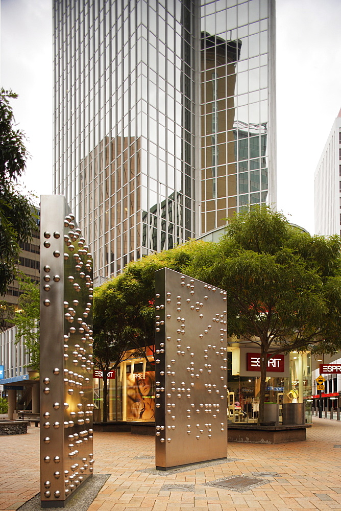 Modern sculpture, Lambton Quay, Wellington, North Island, New Zealand, Pacific