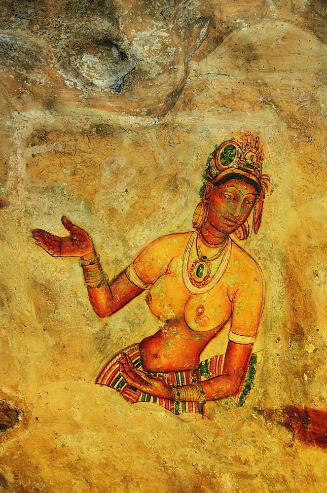 Frescoes, Sigiriya (Lion Rock), UNESCO World Heritage Site, Sri Lanka, Asia