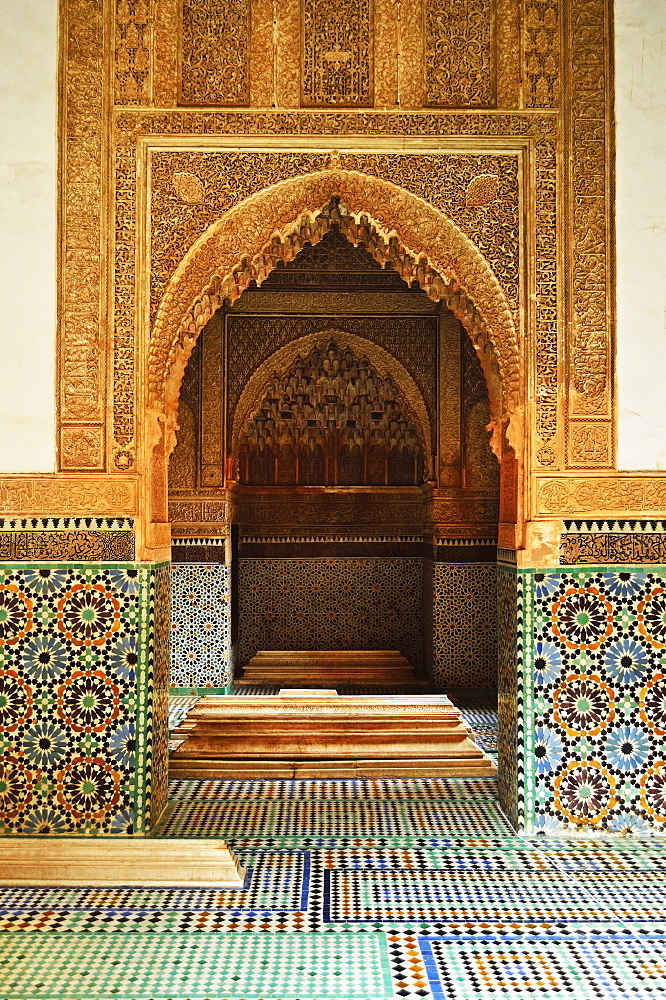 Saadian Tombs, Medina, Marrakesh, Morocco, North Africa, Africa