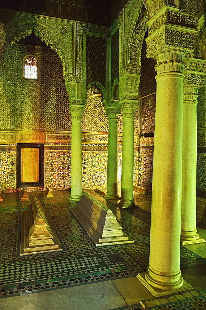 Saadian Tombs, Medina, Marrakesh, Morocco, North Africa, Africa