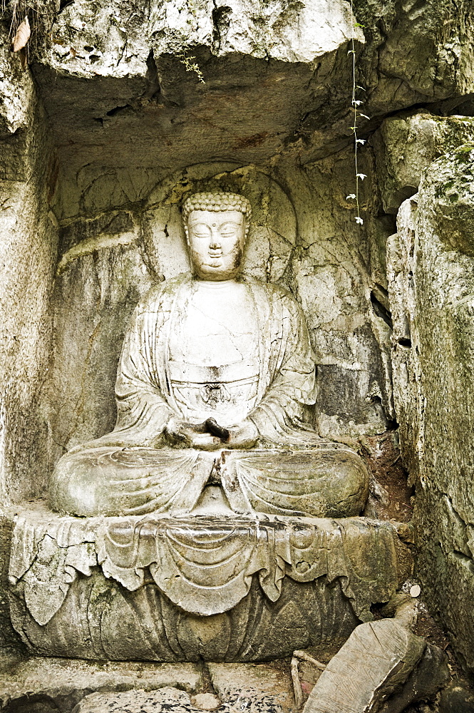 Stone Buddha rock carvings, Hangzhou, Zhejiang Province, China, Asia