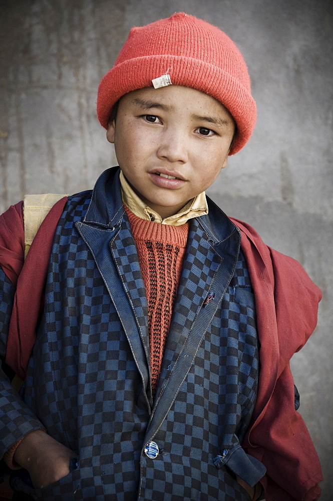 Portrait of Indian boy, Lamayuru, Ladakh, Indian Himalaya, India