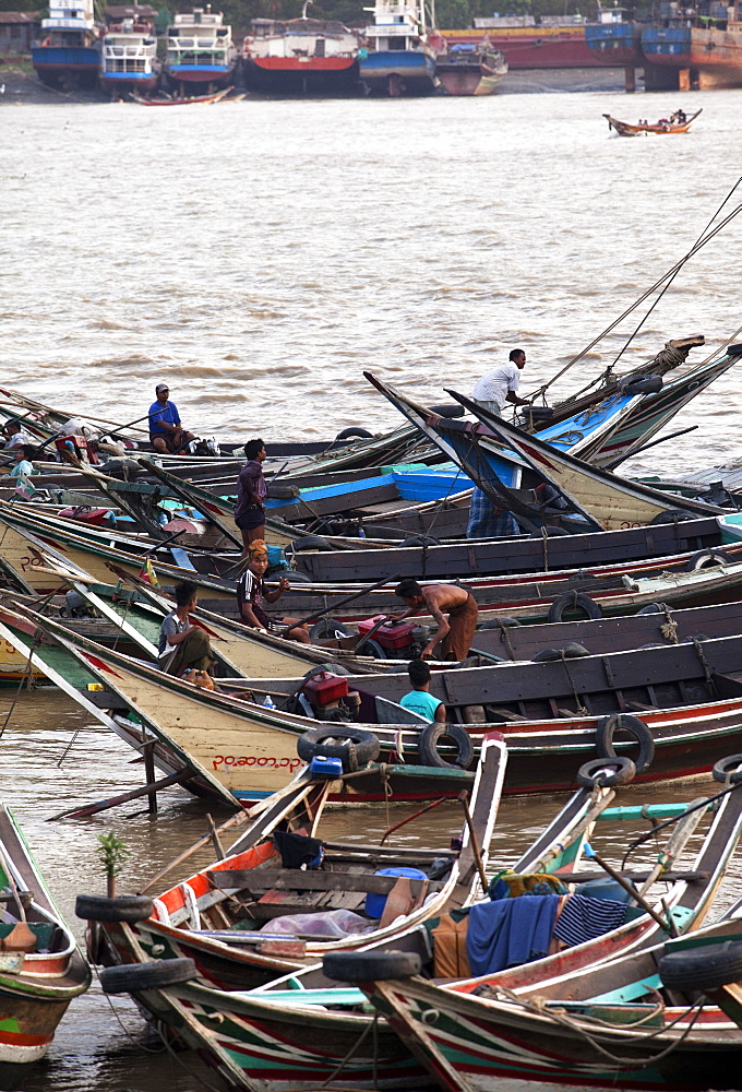 River life, passenger ferries, Yangon River, Yangon (Rangoon), Myanmar (Burma), Asia