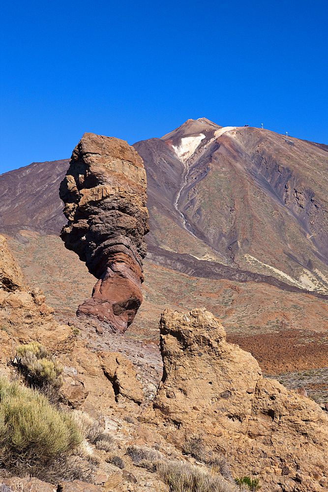 Chinchado Rock and Teide Peak, Tenerife, Canary Islands, Spain