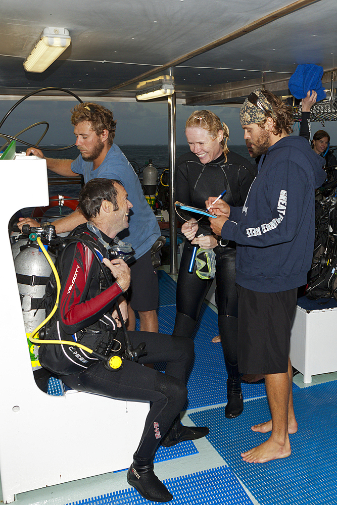 Happy after Scuba Diving on Liveaboard, Great Barrier Reef, Australia