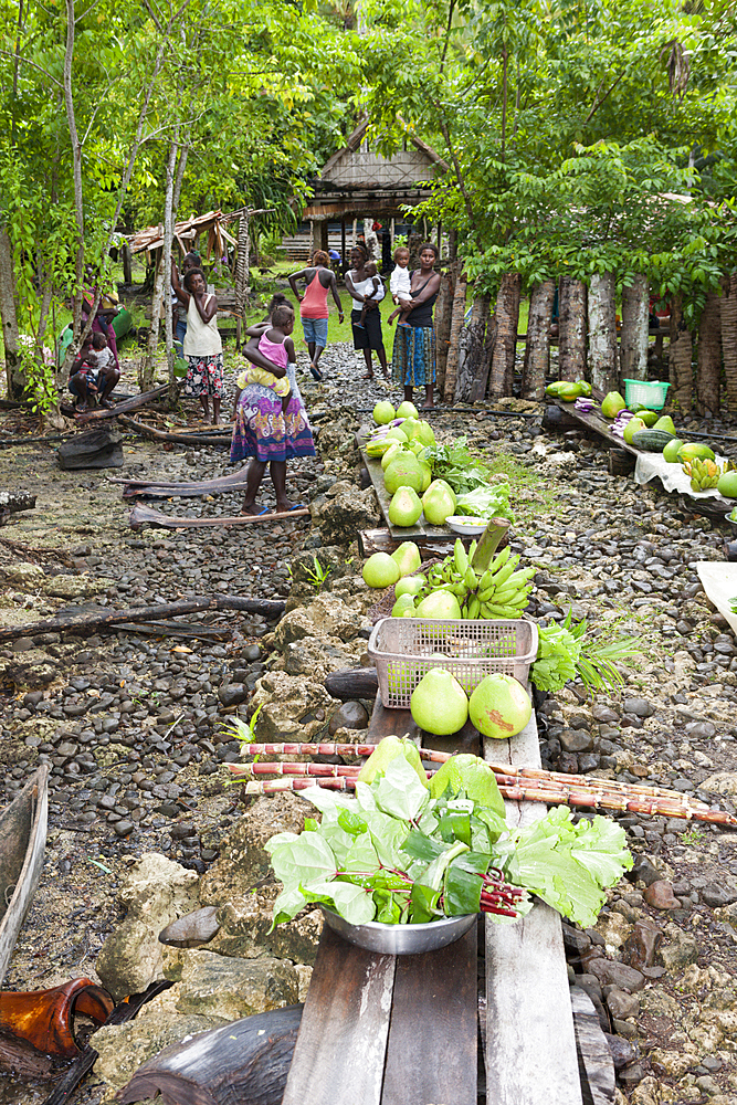 Telina Island Village Market, Marovo Lagoon, Solomon Islands