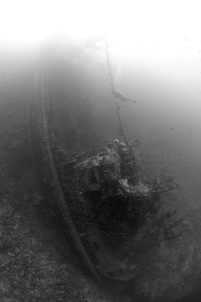 Upright Tuna Boat Wreck, Marovo Lagoon, Solomon Islands