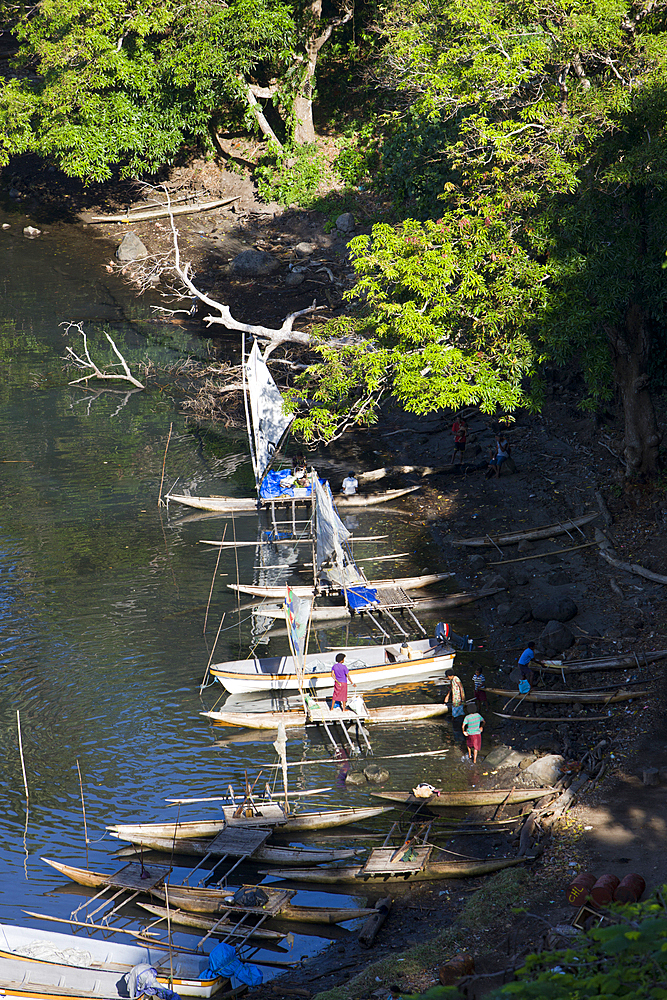 Outrigger Canoes at Tufi Harbor, Cape Nelson, Oro Province, Papua New Guinea