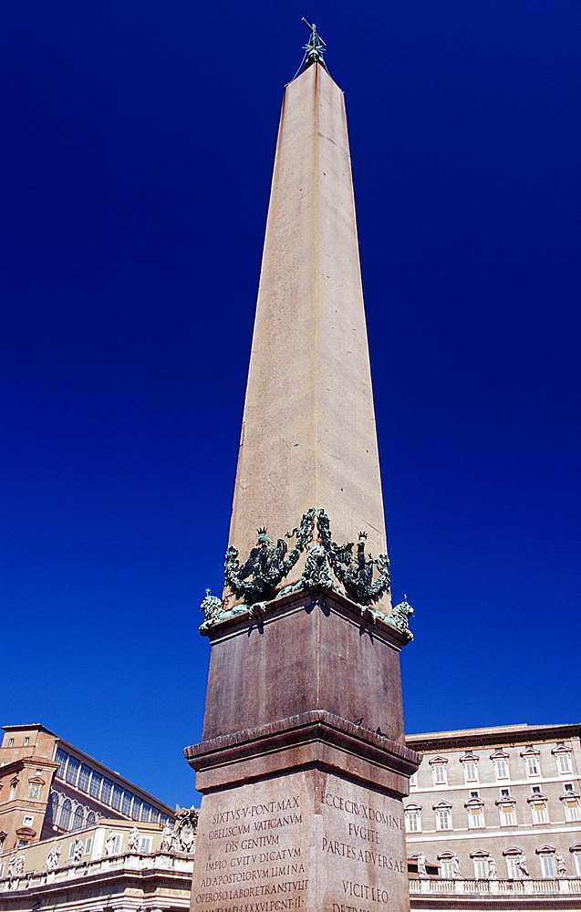 St Peters Square with obelisk and St Peter's cathedral, Italy, Rome, Vatican City