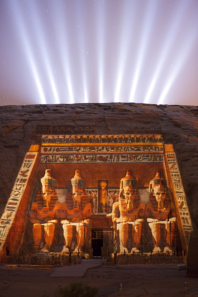 Light and Sound Show Great Temple of Pharaoh Ramesses II, Abu Simbel, Egypt