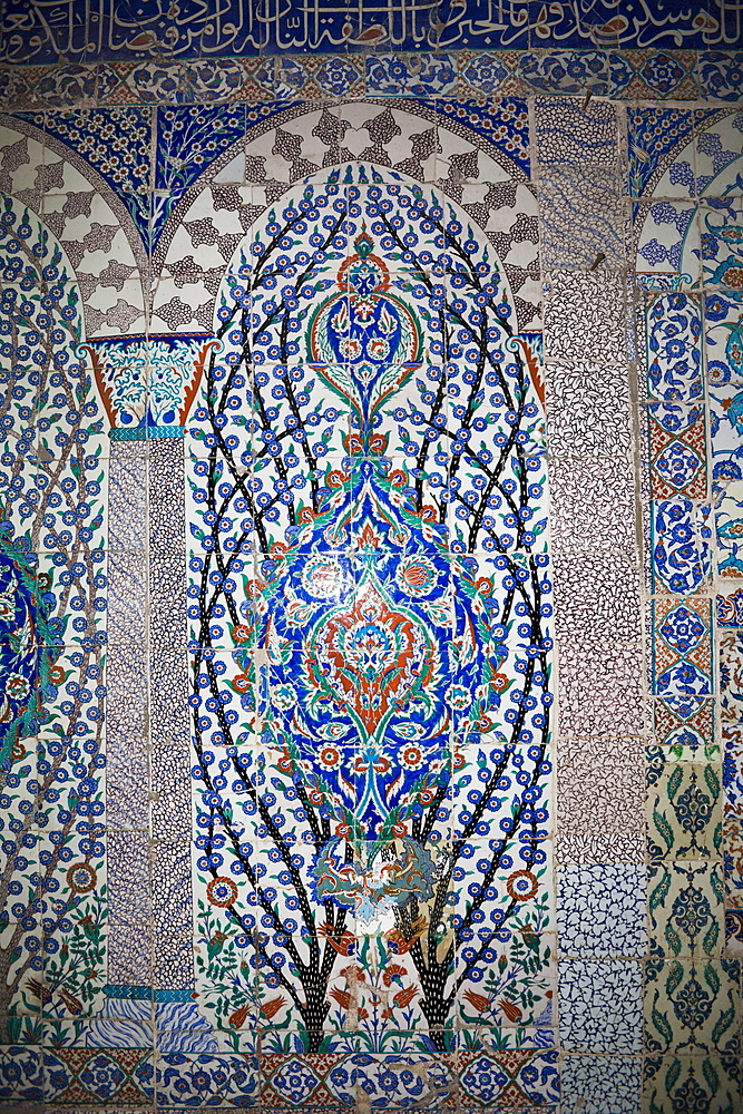 Wall Tiles at Harem of Topkapi Palace, Istanbul, Turkey