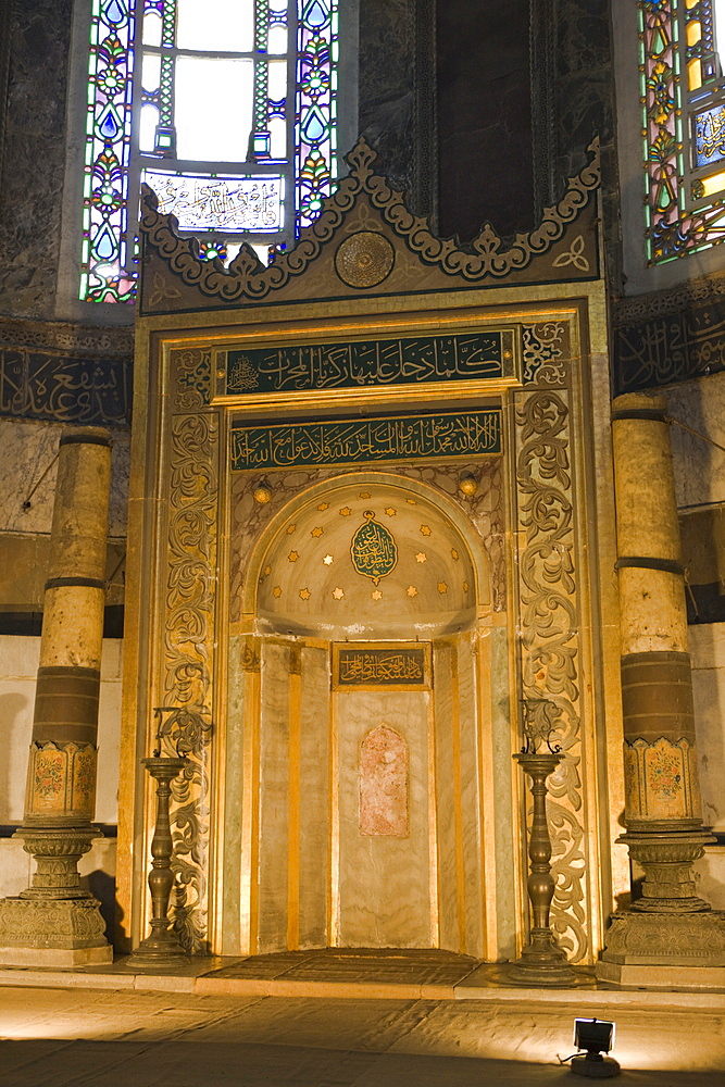 Mihrab inside Hagia Sophia, Istanbul, Turkey