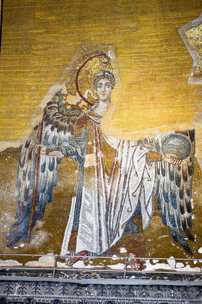 Mosaic of Archangel Gabriel at Hagia Sophia, Istanbul, Turkey