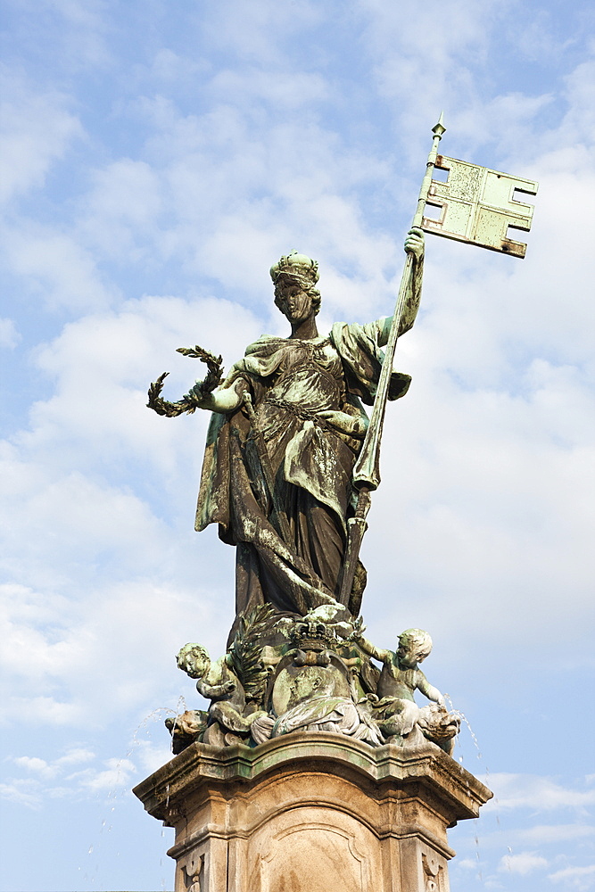 Franconia Fountain at Residence of Wuerzburg, Wuerzburg, Franconia, Bavaria, Germany