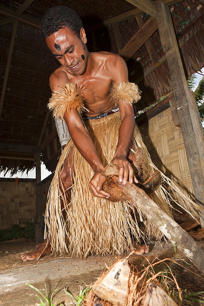 Natives perform Kava Ceremony, Pacific Harbour, Viti Levu, Fiji, Pacific