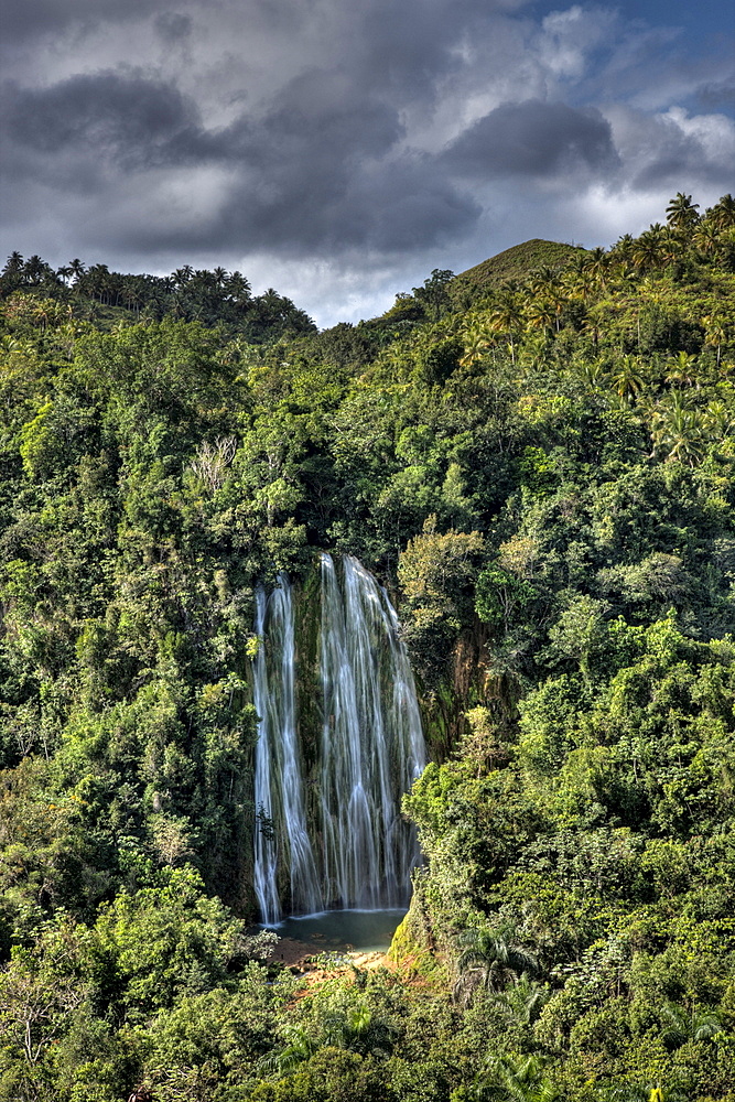 Waterfall, Cascada El Limon, Las Terrenas, Samana Peninsula, Dominican Republic, West Indies, Central America