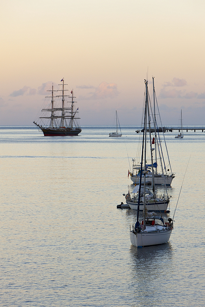 Boats in Harbour of Roseau, Caribbean Sea, Dominica