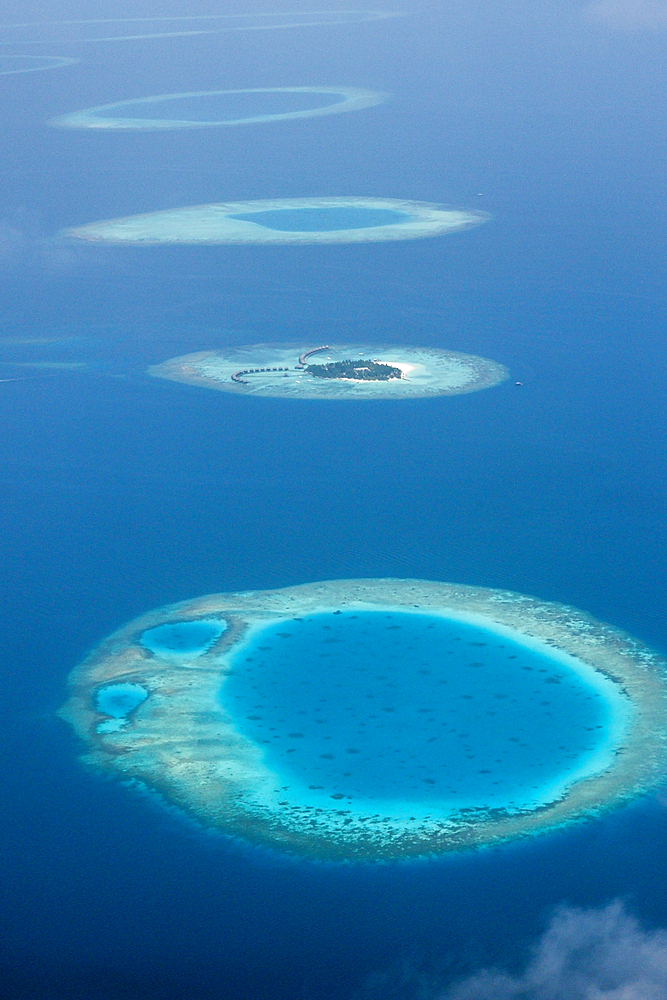 Aerial View of Thulhaagiri Island, North Male Atoll, Maldives