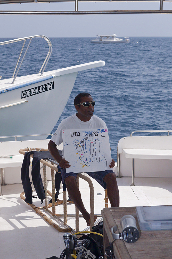 Briefing on Diving Boat, North Male Atoll, Maldives