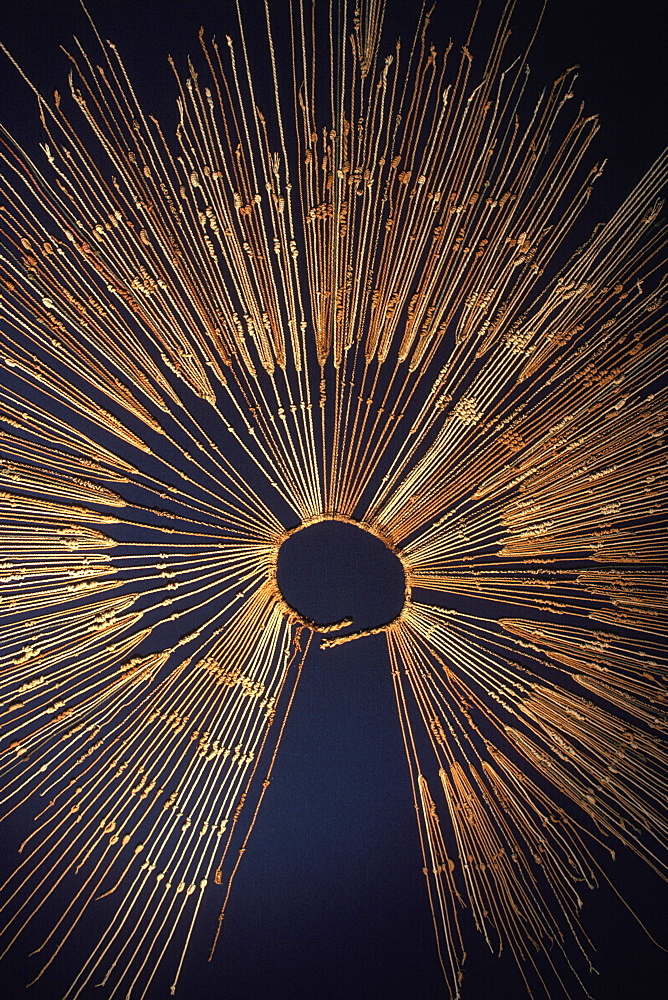 Inca Culture, 14-15thC AD 'quipu' a traditional counting device using knots on strings Nat Archaeological Museum, Lima, Peru