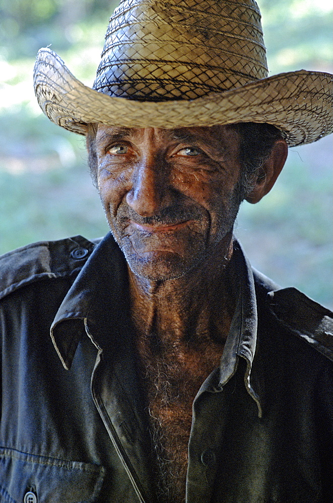 Portrait of a carbonero or charcoal maker near Vinales in Pinar del Rio Province in western Cuba, Cuba