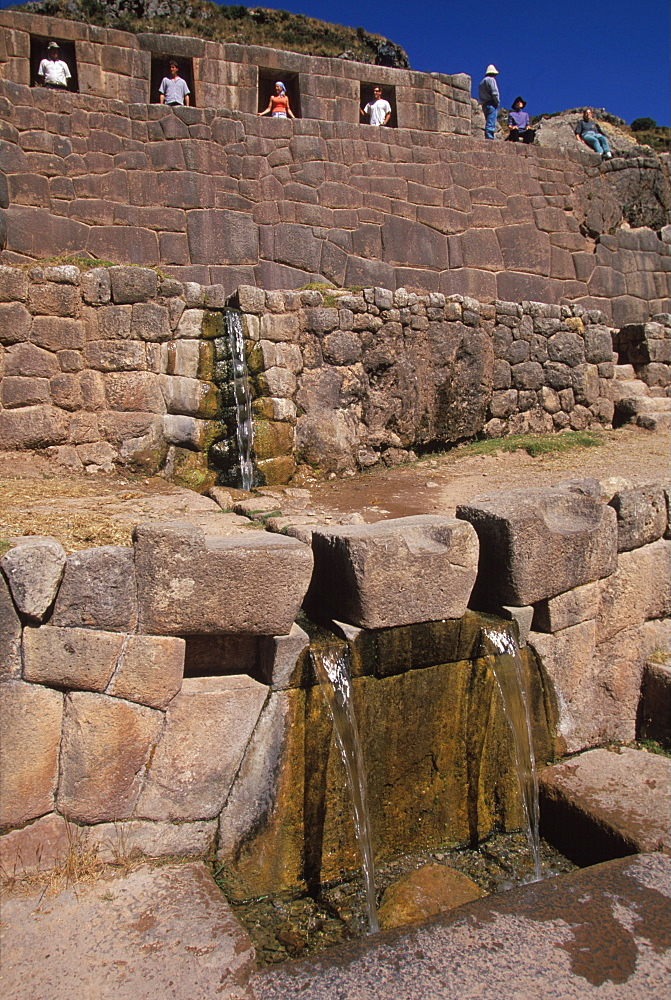 Tambo Machay, the sacred bath of the Inca ruler and the royal women a hydraulic engineering masterpiece outside Cuzco, Highlands, Peru