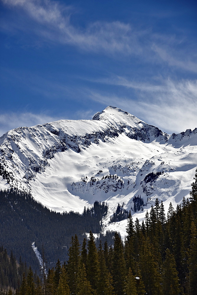 Hazleton Mountain in the winter, San Juan Mountains, Colorado, United States of America, North America