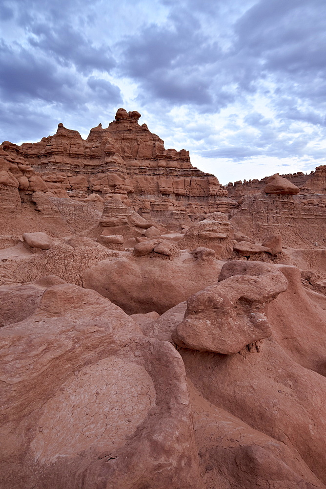 Red rock badlands at dusk, Goblin Valley State Park, Utah, United States of America, North America