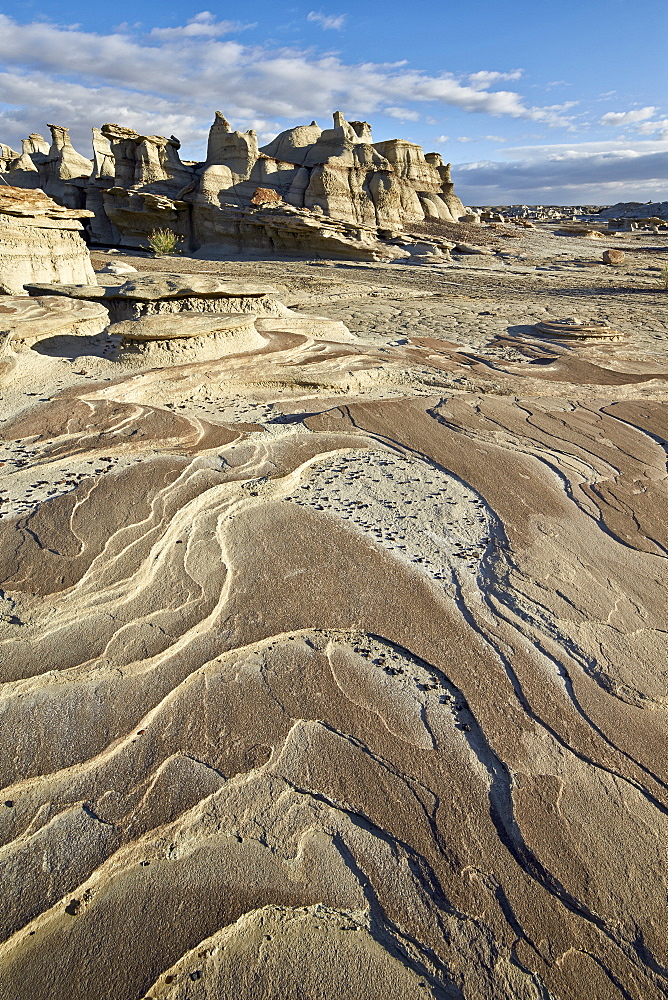 Rock layers in the badlands, Bisti Wilderness, New Mexico, United States of America, North America