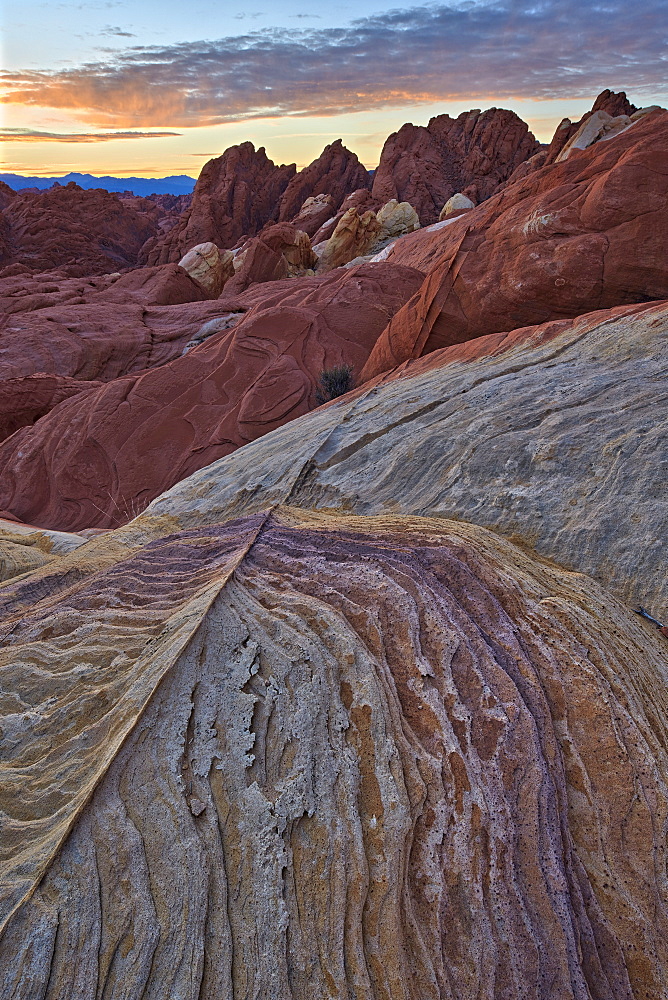 Sunrise over sandstone, Valley Of Fire State Park, Nevada, United States of America, North America