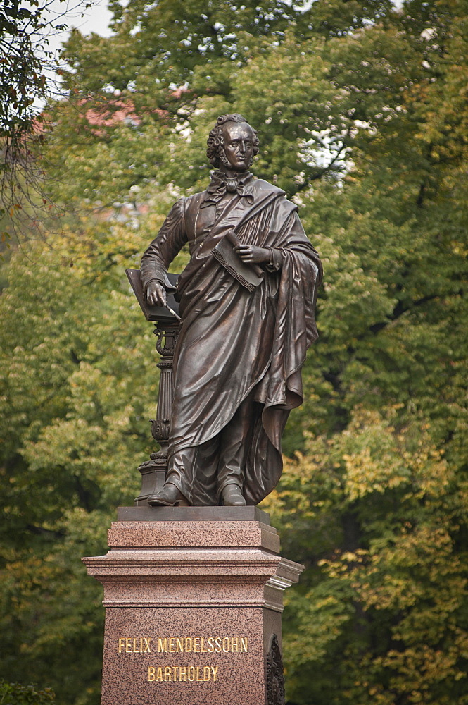 Mendelssohn statue, Leipzig, Saxony, Germany, Europe