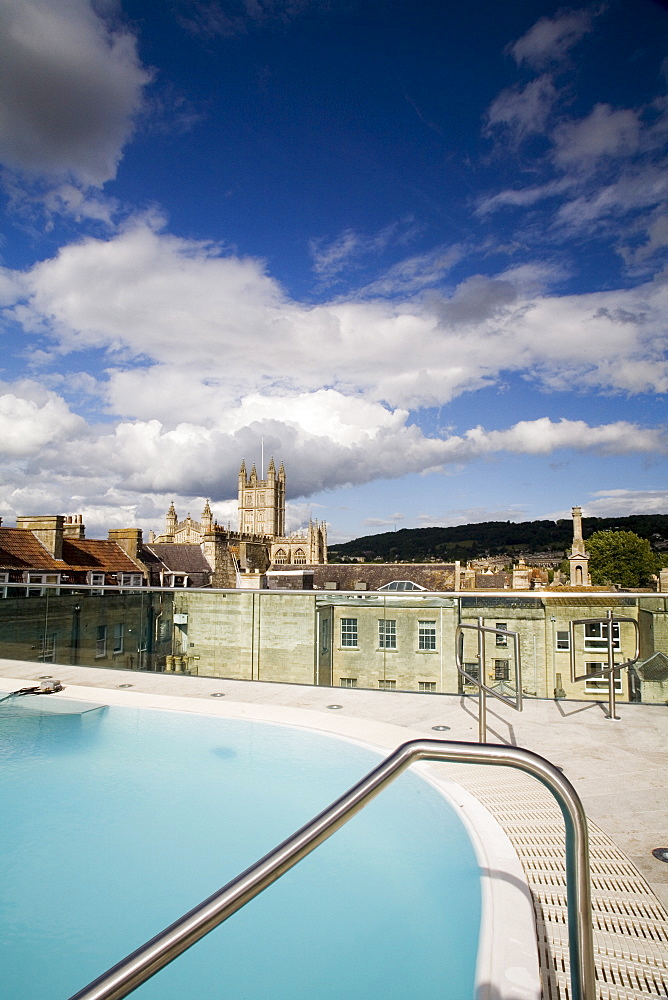 Roof Top Pool in New Royal Bath, Thermae Bath Spa, Bath, Avon, England, United Kingdom, Europe